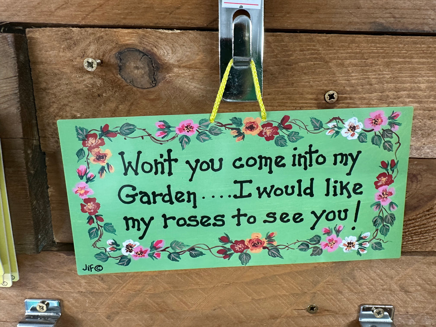 ‘Come into my Garden’ Hanging Sign