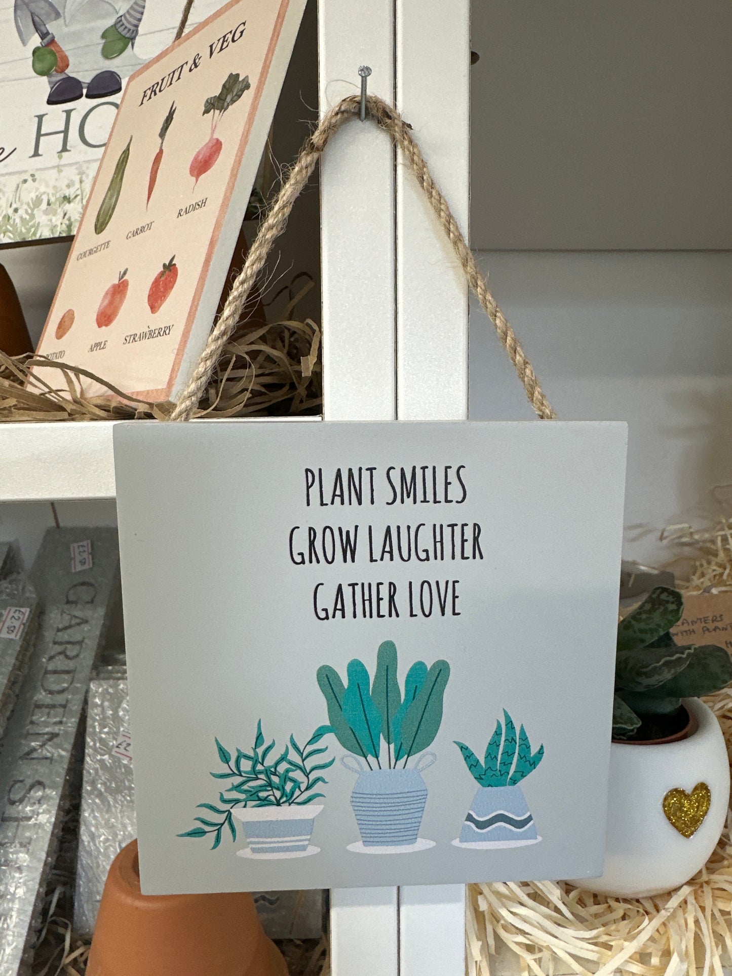 ‘Plant Smiles’ Hanging Sign
