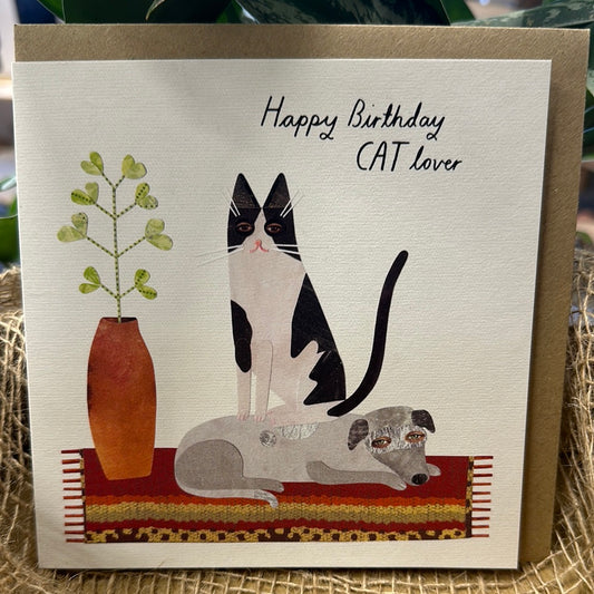 ‘Happy Birthday Cat Lover’ Greetings Card