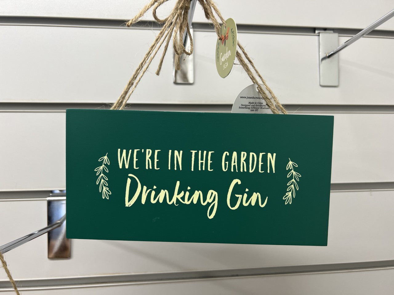 'Drinking Gin' Hanging Sign