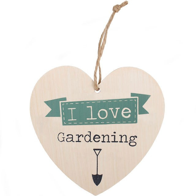 'I Love Gardening' Hanging Heart